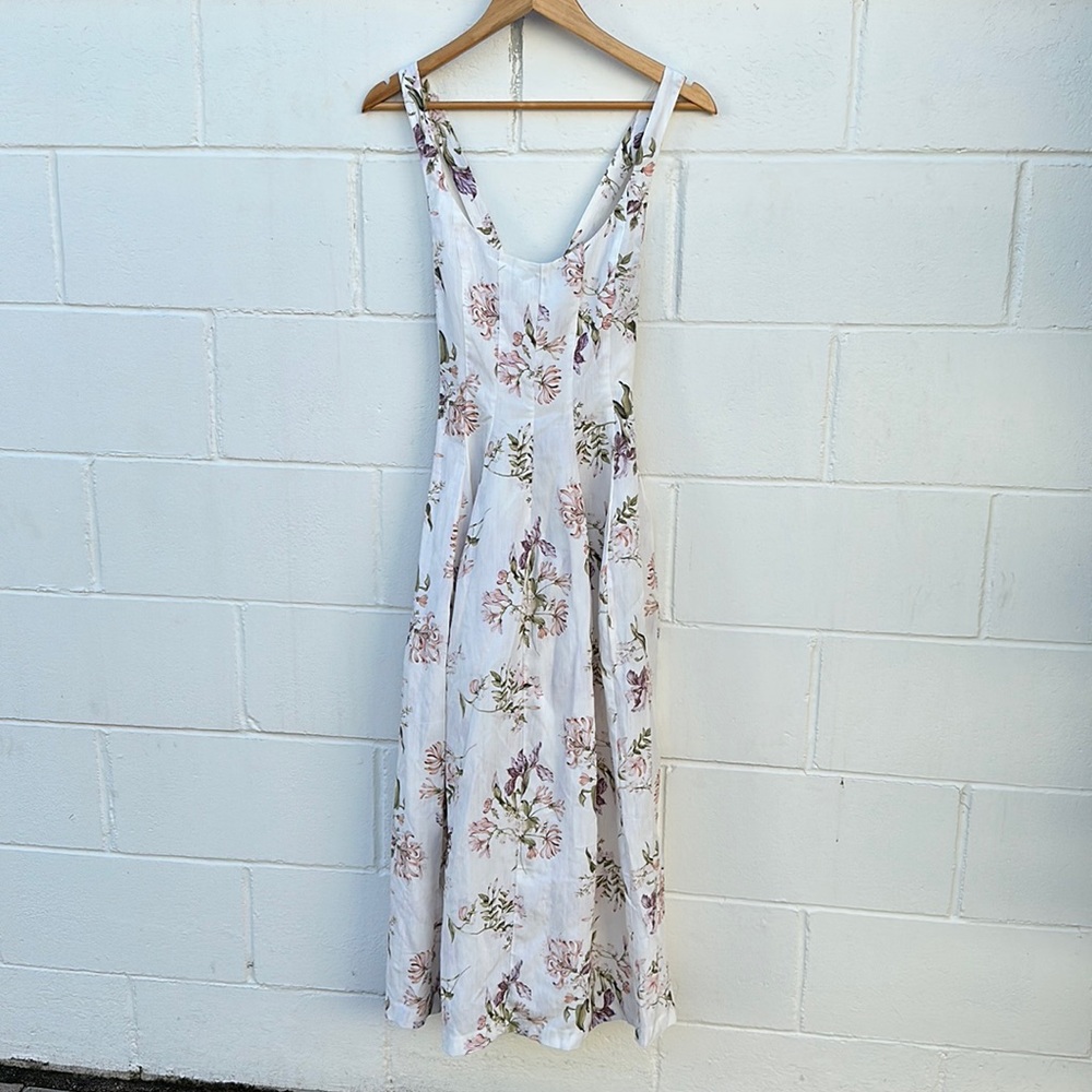 NWT H&M Brock Collection midi Linen Floral Dress